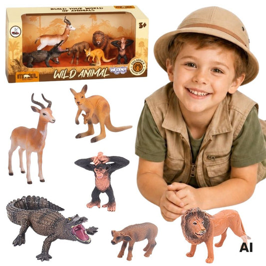 Woopie Safari Gyvūnų Figūrėlių Rinkinys, 6 Dalys