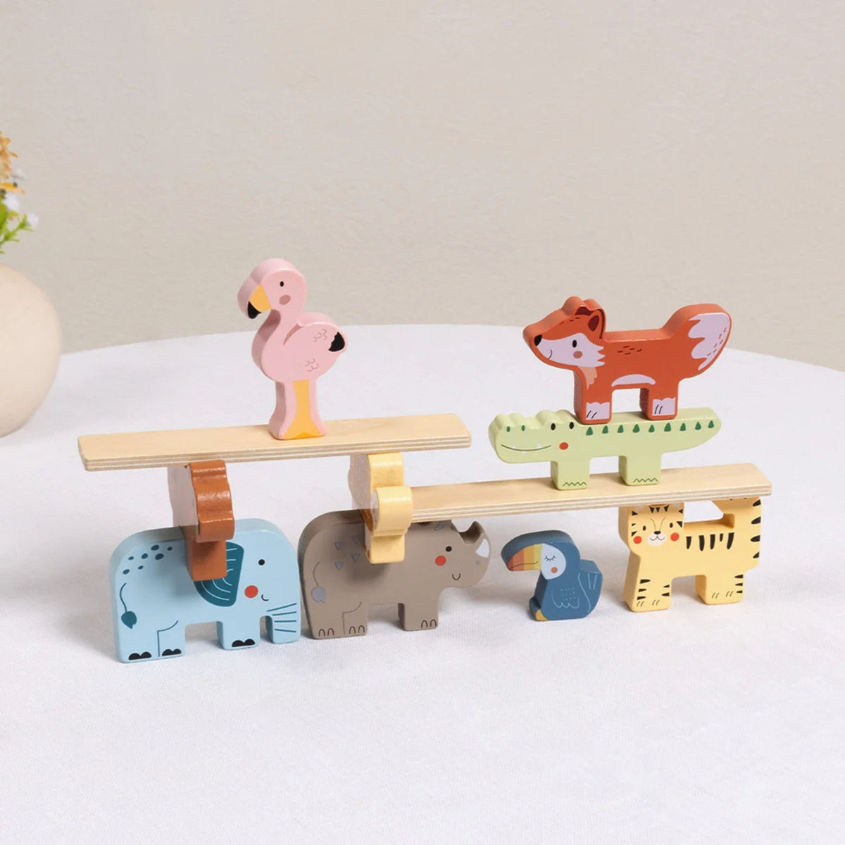 Tooky Toy Medinių Gyvūnų Balansavimo Rinkinys, 13 Dalių – 5 nuotrauka