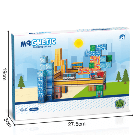 Magnetinės Kaladėlės 114 vnt. Vaikams nuo 3 m. Medinės Kaladėlės