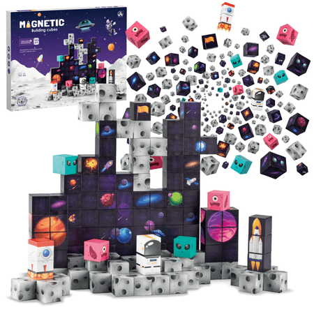 Magnetinės Konstrukcinės Kaladėlės Vaikams, 133 Dalys Magnetinės kaladėlės