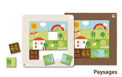 Magnetinių mozaikų rinkinys Kraštovaizdžiai, 6 vaikams Žaislai Magnetiniai