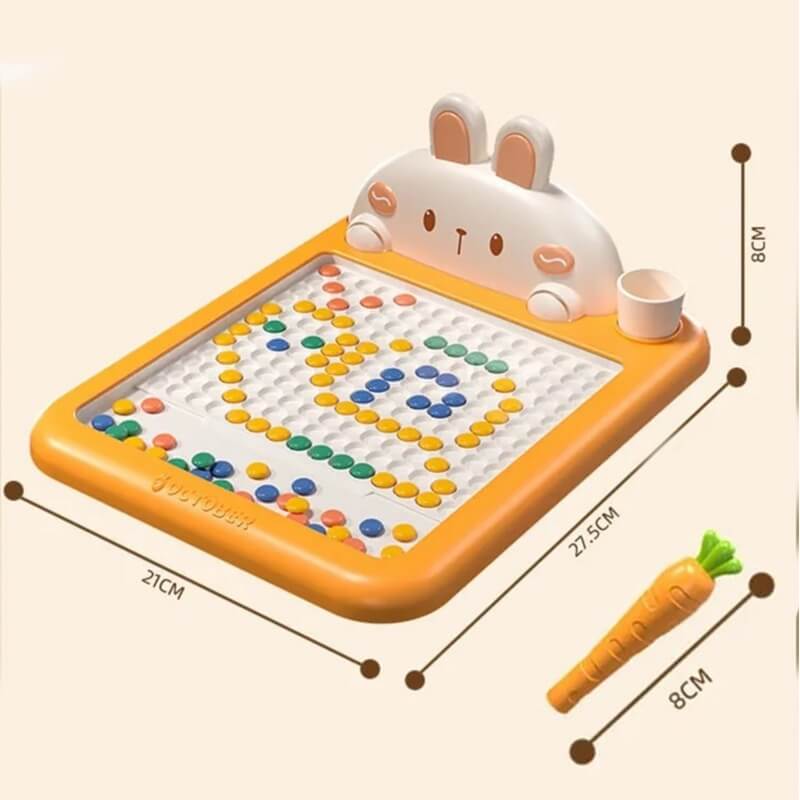 MagPad Magnetinė Lenta su 70 Magnetinių Karoliukų ir 2 Magnetiniais Žymekliais, 3+, Woopie Žaislai Magnetiniai