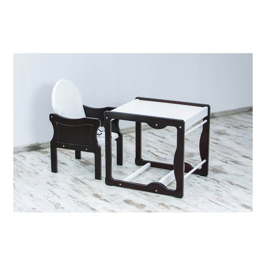 Maitinimo Kėdutė Ir Staliukas Viename Paminkštinta Kėdė Saugos Diržai Juoda Maitinimo Kėdutės