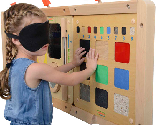 Masterkidz sensorinė medžiagų ir faktūrų pažinimo lenta