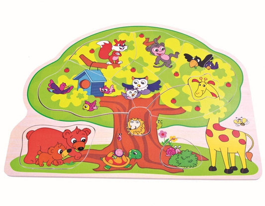Medinė dėlionė "Laukiniai gyvūnai", 24 mėn+