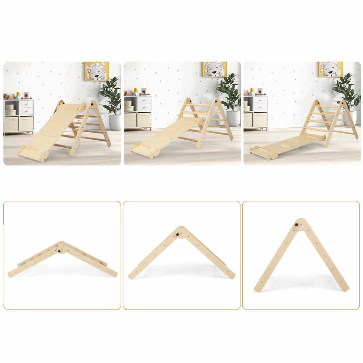 Medinė Montessori Laipynė Vaikams Žaidimų Aikštelė Rinkinys 7in1 1369 Sūpynės ir Žaidimų Aikštelės