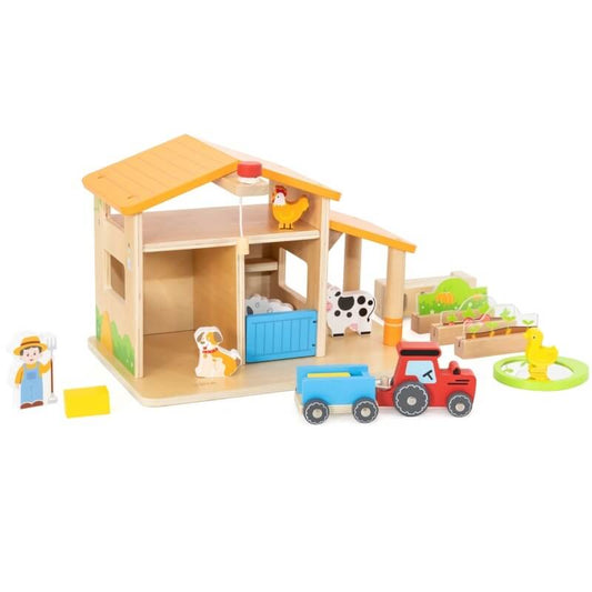 Medinis VIGA Ūkis Ferma Su Tvartu, Gyvūnais Ir Traktoriumi Fermos ir fermų rinkiniai