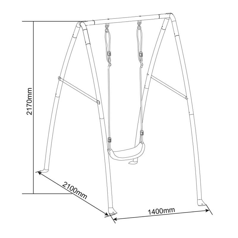 Metalinė Vienvietė Sodo Supynė Axi, 140 x 210 x 217 cm Sūpynės ir Žaidimų Aikštelės