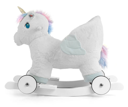 Milly Mally Pliušinis Supamas Vienaragis Su Muzika Ir Ratukais Supamieji Arkliukai