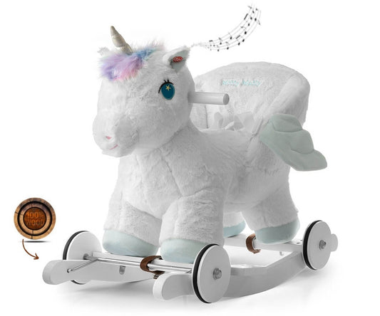 Milly Mally Pliušinis Supamas Vienaragis Su Muzika Ir Ratukais Supamieji Arkliukai