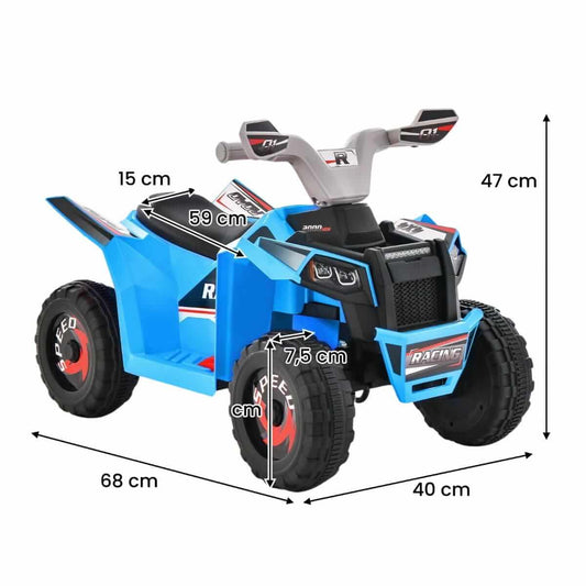 Mini Elektrinis Keturratis Vaikams 6V Mėlynas 1313 Elektriniai Automobiliai