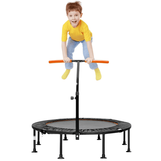 Mini Sulankstomas Batutas Su Rankena Vaikams Ir Suaugusiems 117 cm, Oranžinė Batutai