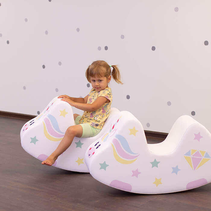 Minkšta Supynė Rokeris Unicorn Minkštos Žaidimų Aikštelės