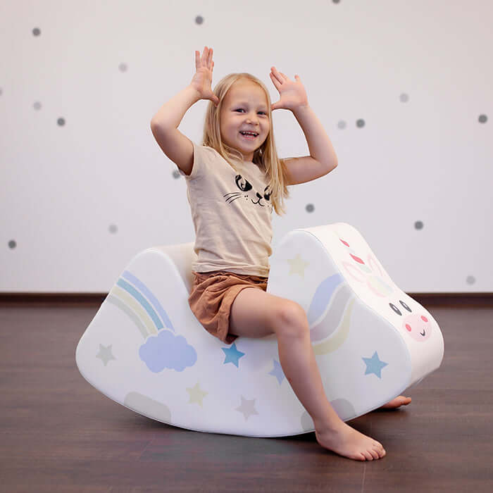 Minkšta Supynė Rokeris Unicorn Minkštos Žaidimų Aikštelės