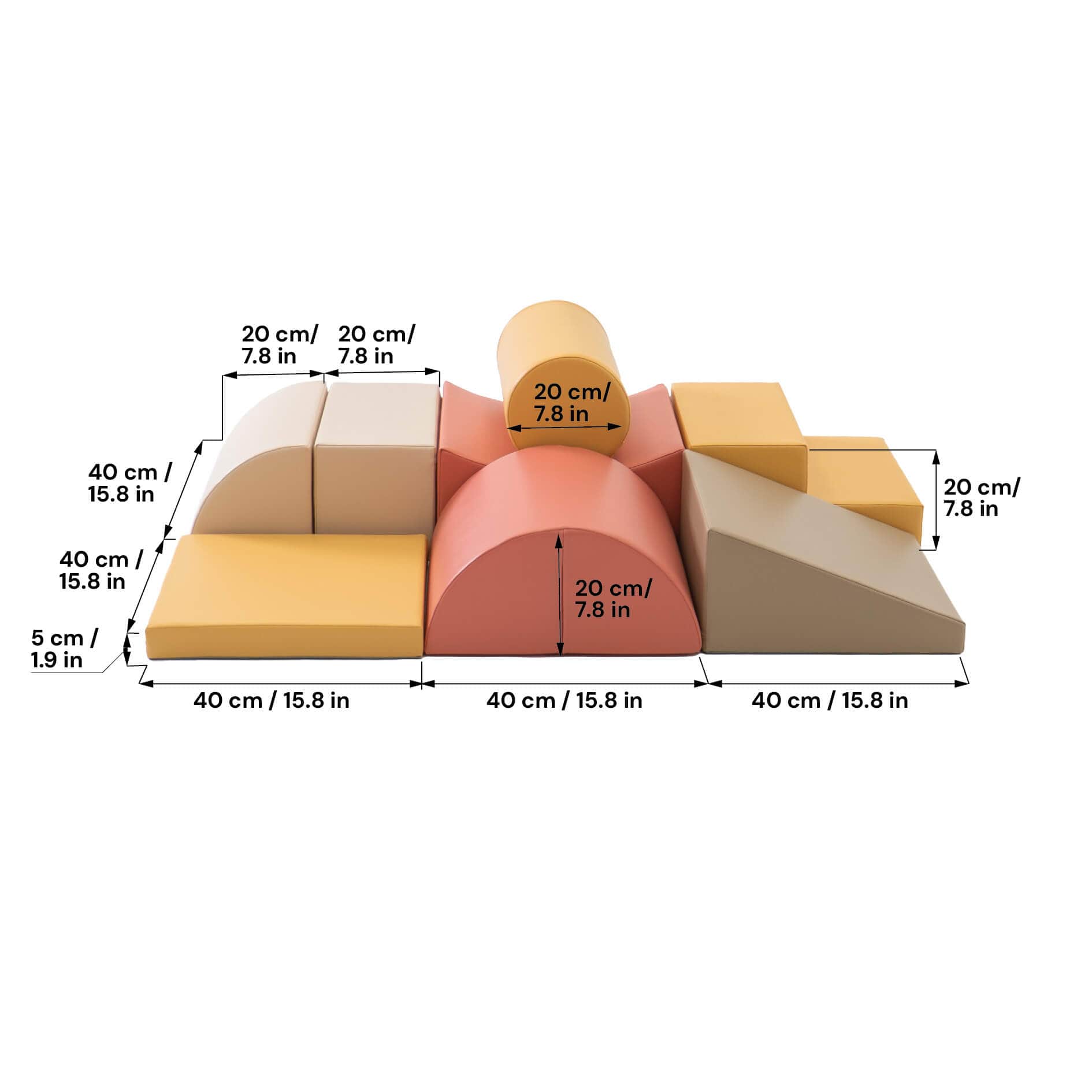 Minkšta Žaidimų Aikštelė Set 33_10 Neslysta  20 x 80 x 120cm Minkštos Žaidimų Aikštelės