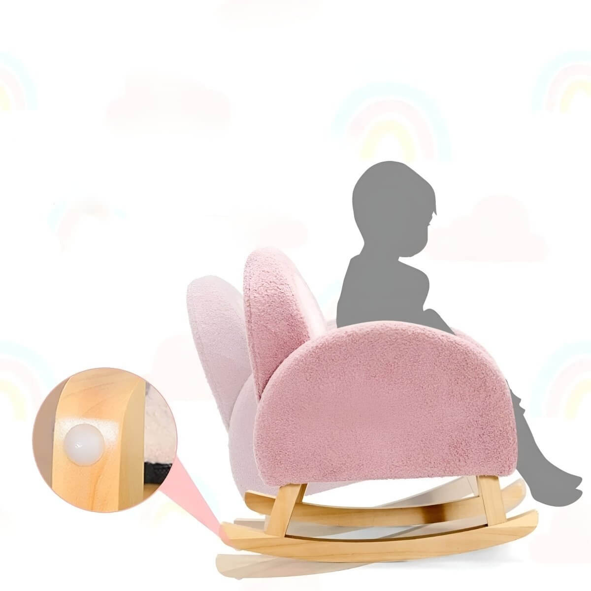 Minkštas Vaikiškas Supamas Foteliukas Kėdutė Rožinė Vaikiški Foteliukai ir Pufai