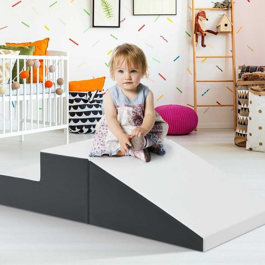 Minkštų Blokų Vaikams Rinkinys, 2 Vnt. Pilkai Balta 6 mėn. - 2 metai Minkštos Žaidimų Aikštelės