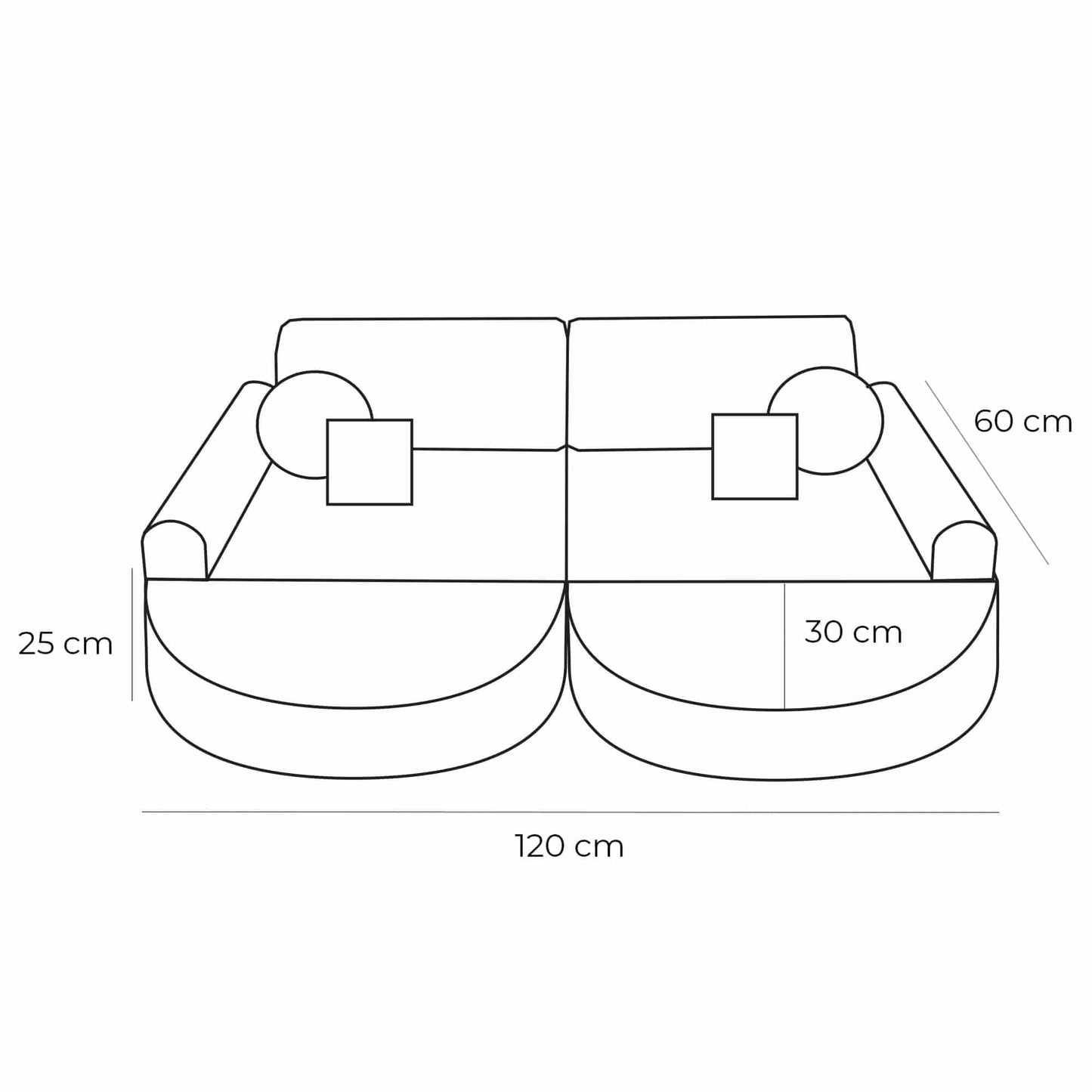 Modulinė Vaikiška Sofa Max 12 Dalių Churros 120 × 60 cm, 8 Spalvos Modulinės sofos