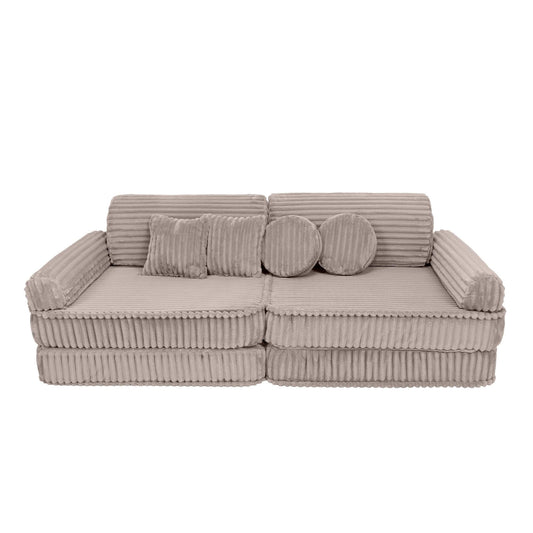 Modulinė Vaikiška Sofa MeowBaby Churros, 160 × 76 × 24 cm, 10 Dalių Modulinės sofos Akmenuko smėlio spalvos