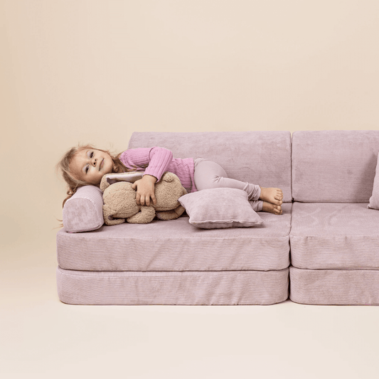 Modulinė Vaikiška Sofa MeowBaby Slimcord, 160 × 76 × 24 cm, 8 dalys Modulinės sofos