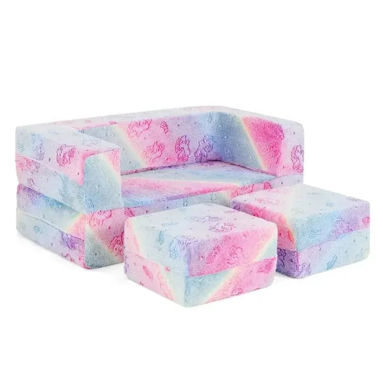 Modulinė Vaikiška Sofa Su Tamsoje Šviečiančiais Raštais, Rožinė Modulinės sofos