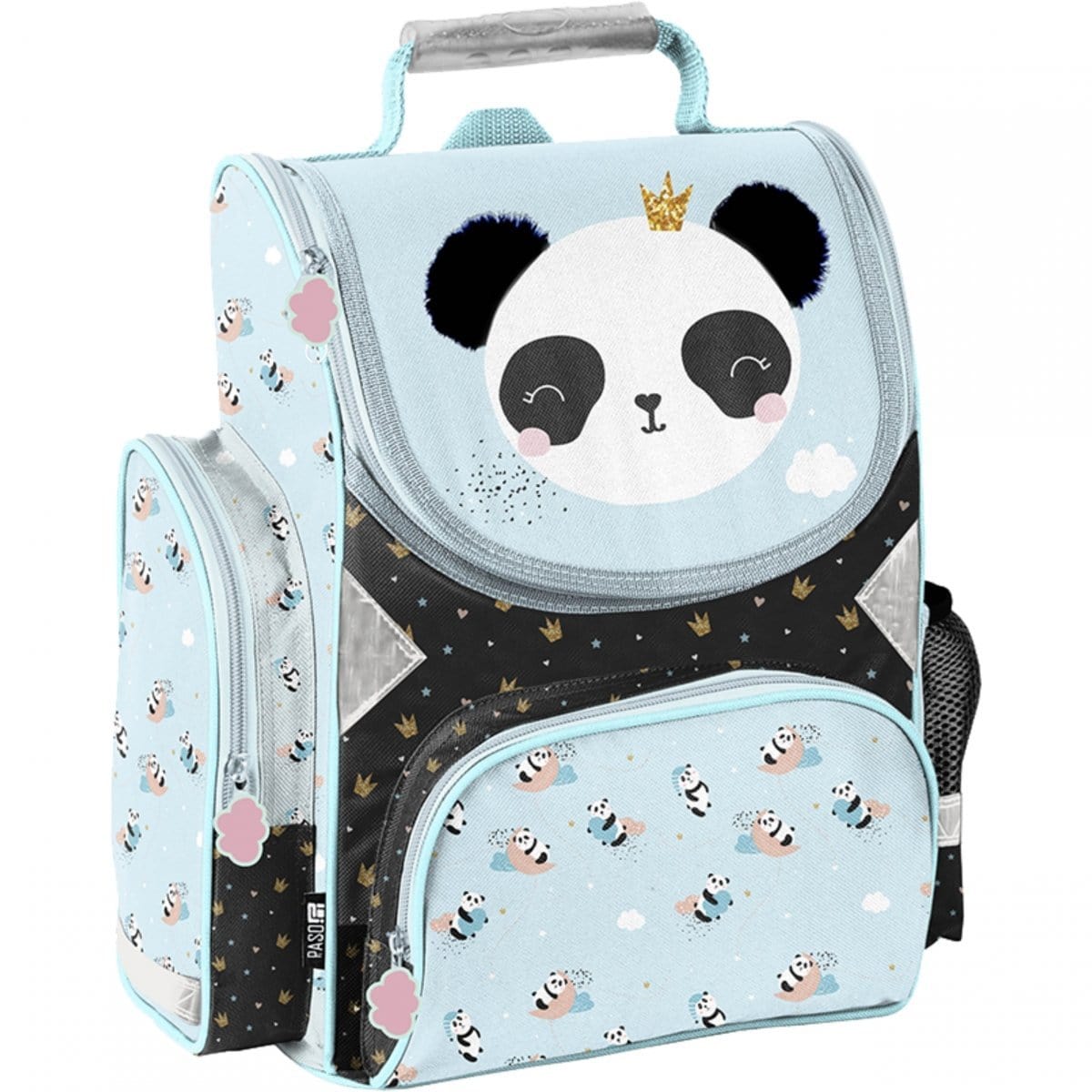 Mokyklinis Rinkinys 3in1 Mėtinė Kuprinė Panda Pradinukui 36 cm Kuprinės