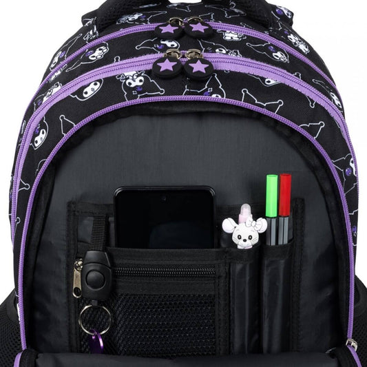 Mokyklinis Rinkinys Kuprinė Su Kuromi Dizainu Ir Priedais Mokyklai 40x28x18 cm Kuprinė Rinkinys