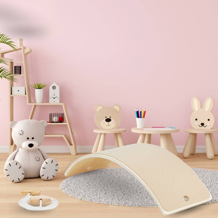 Montessori Balansinė Lenta Ir Virvė Su Medinėmis Rankenomis Balansinės Lentos