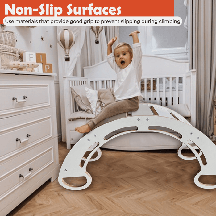 Montessori Medinė Laipiojimo Arka Su Čiuožykla 2in1 85 cm Sūpynės ir Žaidimų Aikštelės
