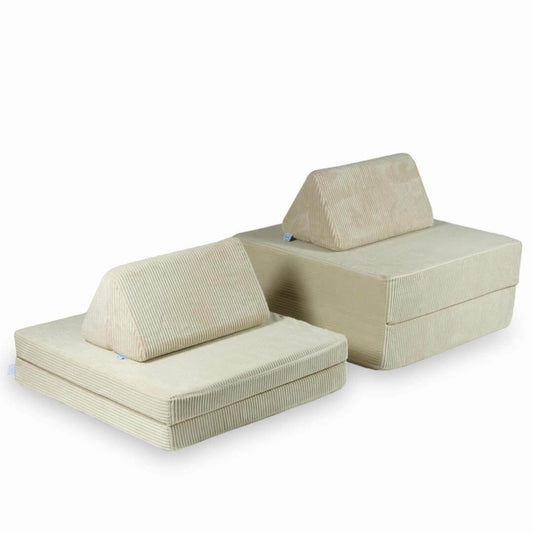 Montessori Minkšta Žaidimų Aikštelė Sofa Smėlio Spalvos Velvetas Minkštos Žaidimų Aikštelės