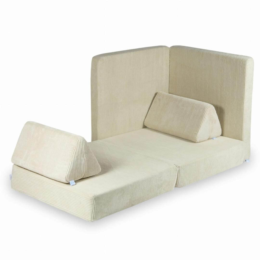 Montessori Minkšta Žaidimų Aikštelė Sofa Smėlio Spalvos Velvetas Minkštos Žaidimų Aikštelės