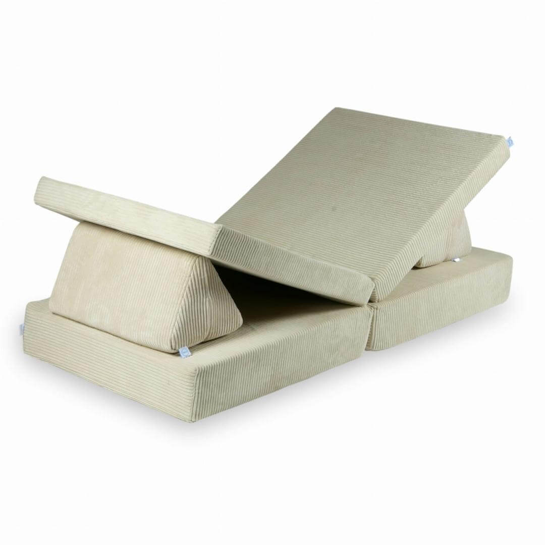 Montessori Minkšta Žaidimų Aikštelė Sofa Smėlio Spalvos Velvetas Minkštos Žaidimų Aikštelės
