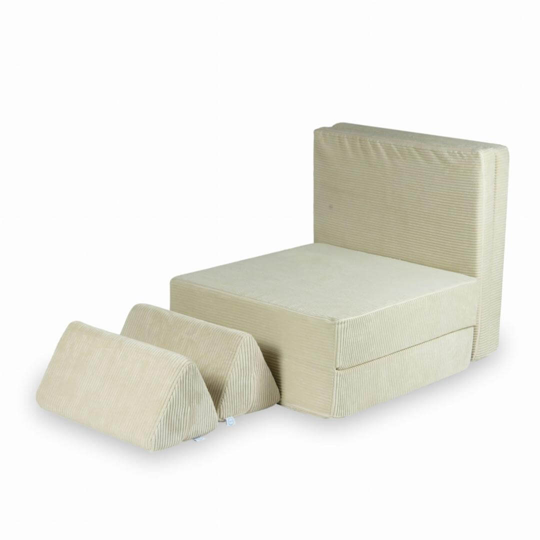 Montessori Minkšta Žaidimų Aikštelė Sofa Smėlio Spalvos Velvetas Minkštos Žaidimų Aikštelės