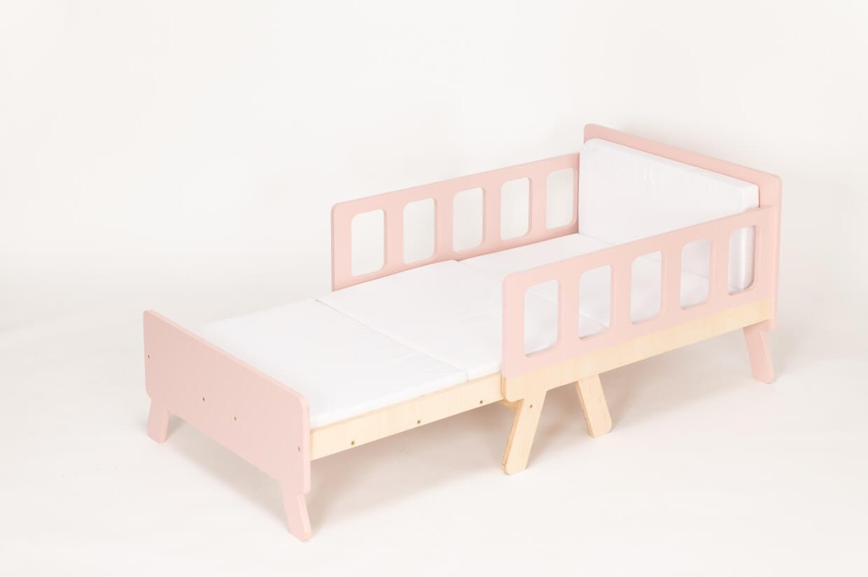 Montessori Vaikiška Auganti Lova Su Čiužiniu 152 x 70 x 54 cm Lovos Dviaukštės