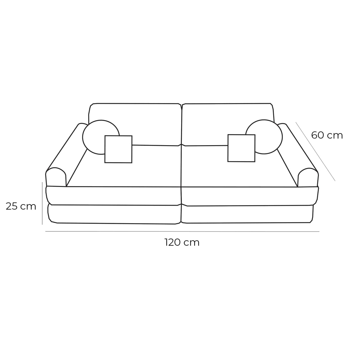 Outzy Pocket Plus Modulinė Vaikiška Sofa Tinka Namuose Ir Lauke Modulinės sofos