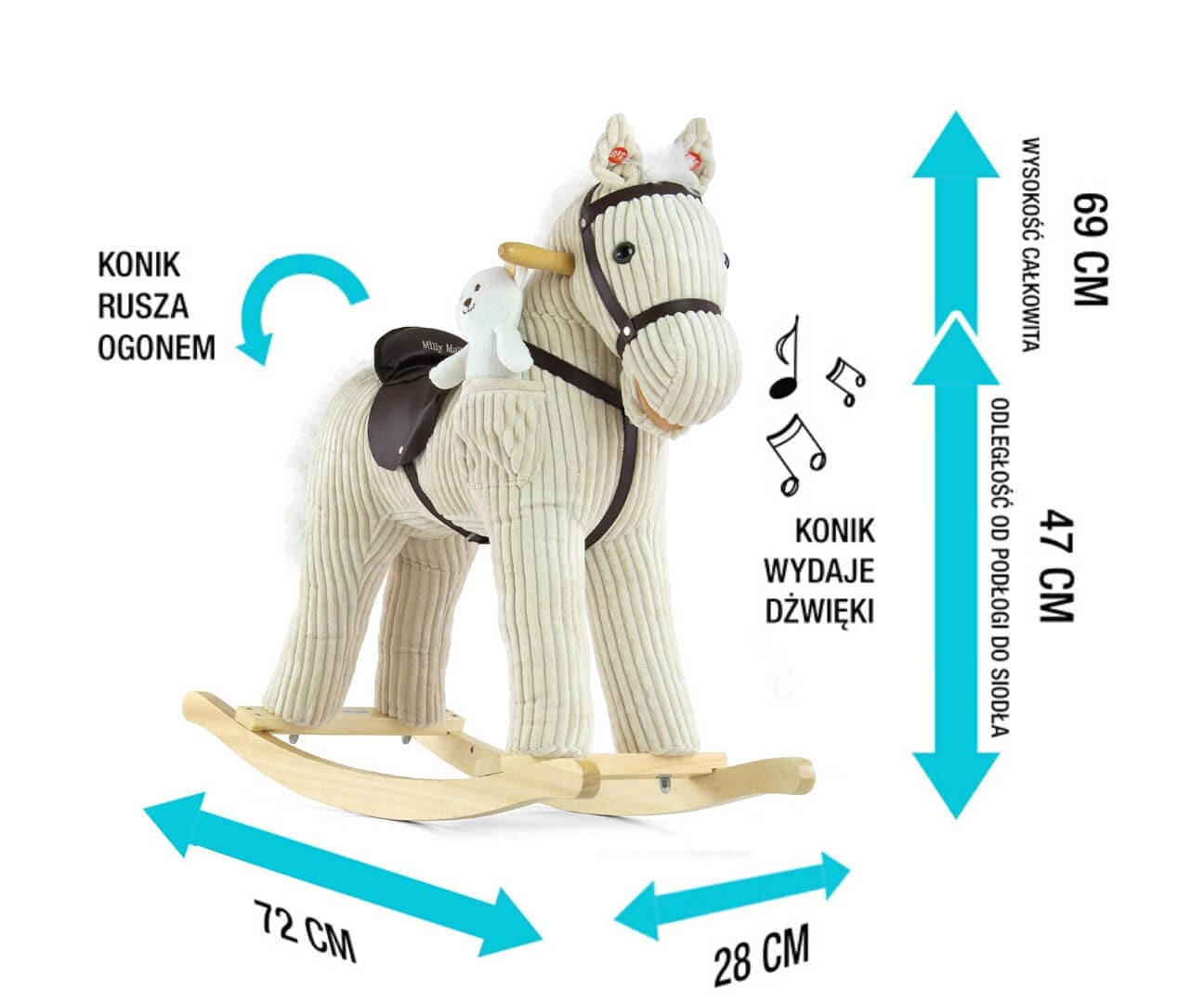 Pliušinis Supamasis Arkliukas Pony Su Meškiuku, Smėlio Supamieji Arkliukai