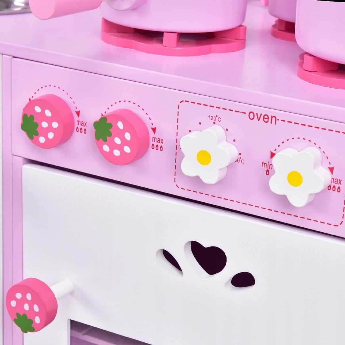 Rožinė Virtuvėlė Su Daug Priedų Orkaite Ir Kriaukle Vaikiškos Virtuvėlės