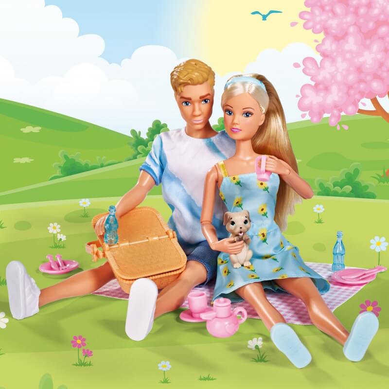 SIMBA Lalka Steffi i Kevin na Pikniku z Pieskiem Zestaw Žaislai Vaikams Ir Kūdikiams