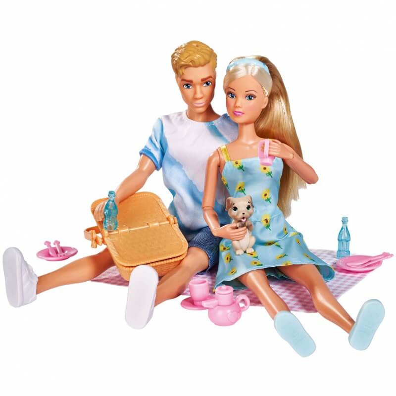 SIMBA Lalka Steffi i Kevin na Pikniku z Pieskiem Zestaw Žaislai Vaikams Ir Kūdikiams