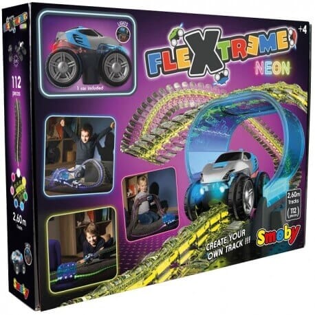 SMOBY Flextreme Neon Tor Samochodowy z Autem Zestaw Startowy Transporto Priemonės