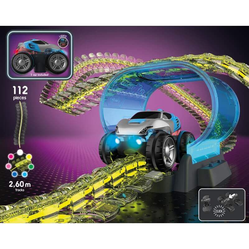 SMOBY Flextreme Neon Tor Samochodowy z Autem Zestaw Startowy Transporto Priemonės