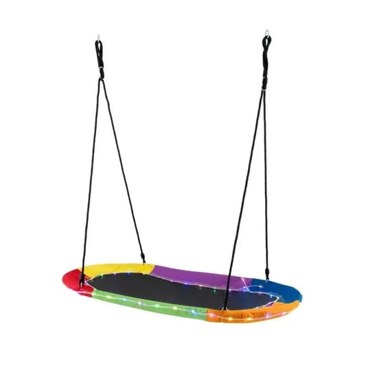 Sodo Supynė Vaikams Gandralizdis Su LED Apšvietimu 150 × 81 cm Sūpynės ir Žaidimų Aikštelės