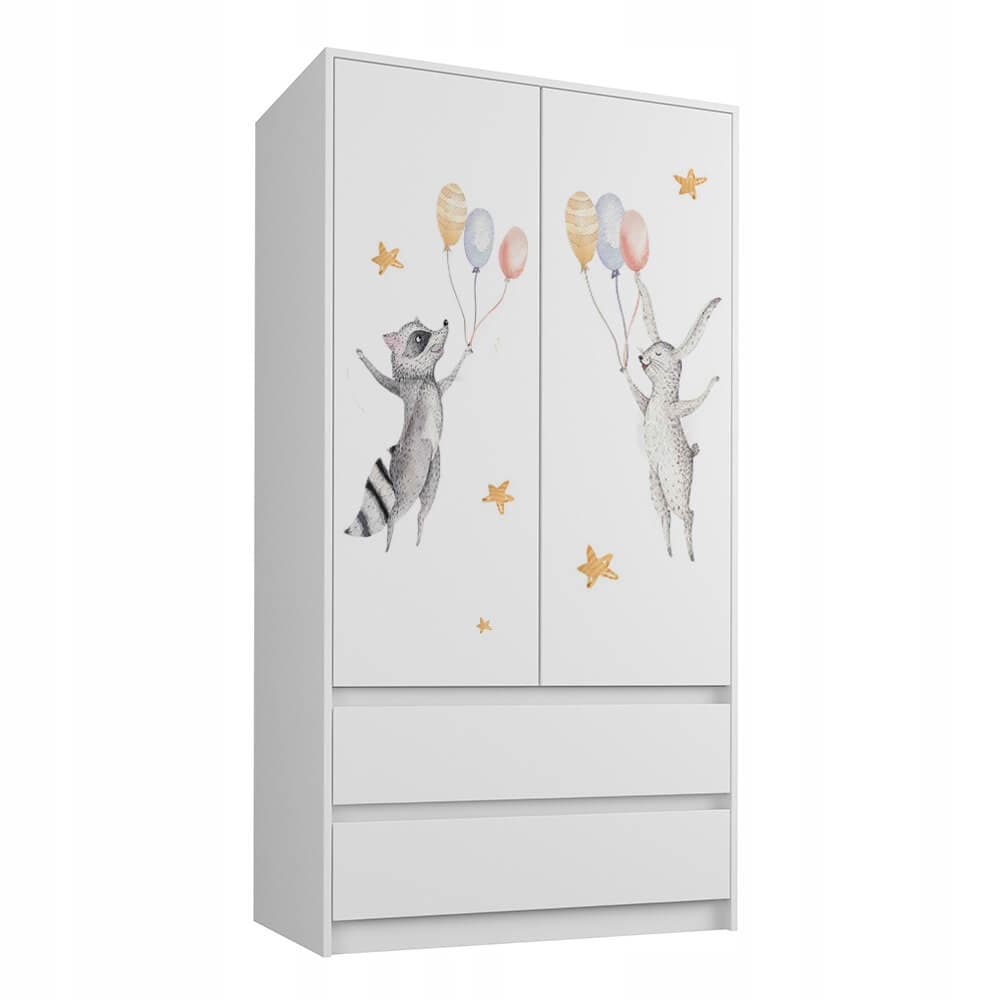 Spinta Vaiku Kambariui "Saldžių sapnų" Baltos Spalvos Su Stalčiais kids wardrobes