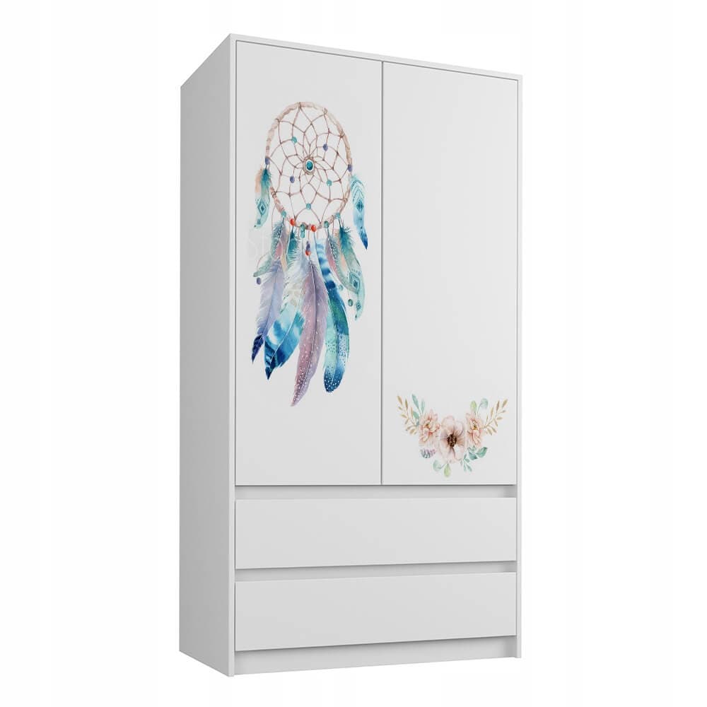 Spinta Vaiku Kambariui "Sapnų gaudyklė" Baltos Spalvos Su Stalčiais kids wardrobes