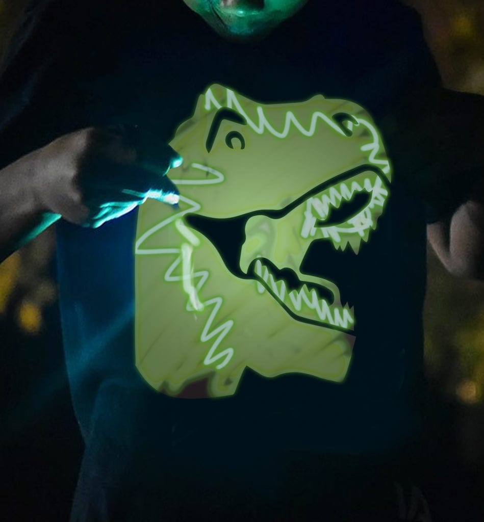 Splat Planet šviečiantys tamsoje marškinėliai, Dinozauras