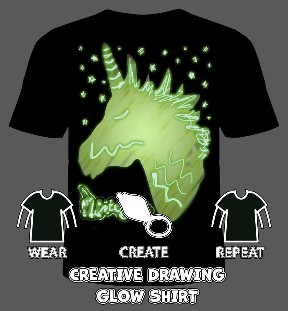 Splat Planet šviečiantys tamsoje marškinėliai, Vienaragis