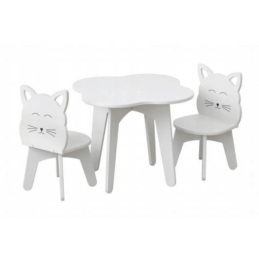 Stalas Debesėlis Su Kėdutėm Kačiukais Staliukai Kėdutės