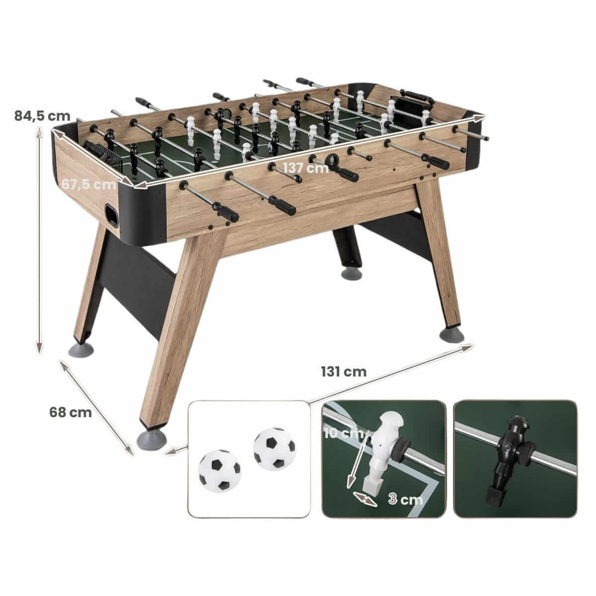 Stalo Futbolas Su Reguliuojamomis Kojelėmis Ir 26 Žaidėjais 138 x 67,5 cm, 3065 Stalo Žaidimai