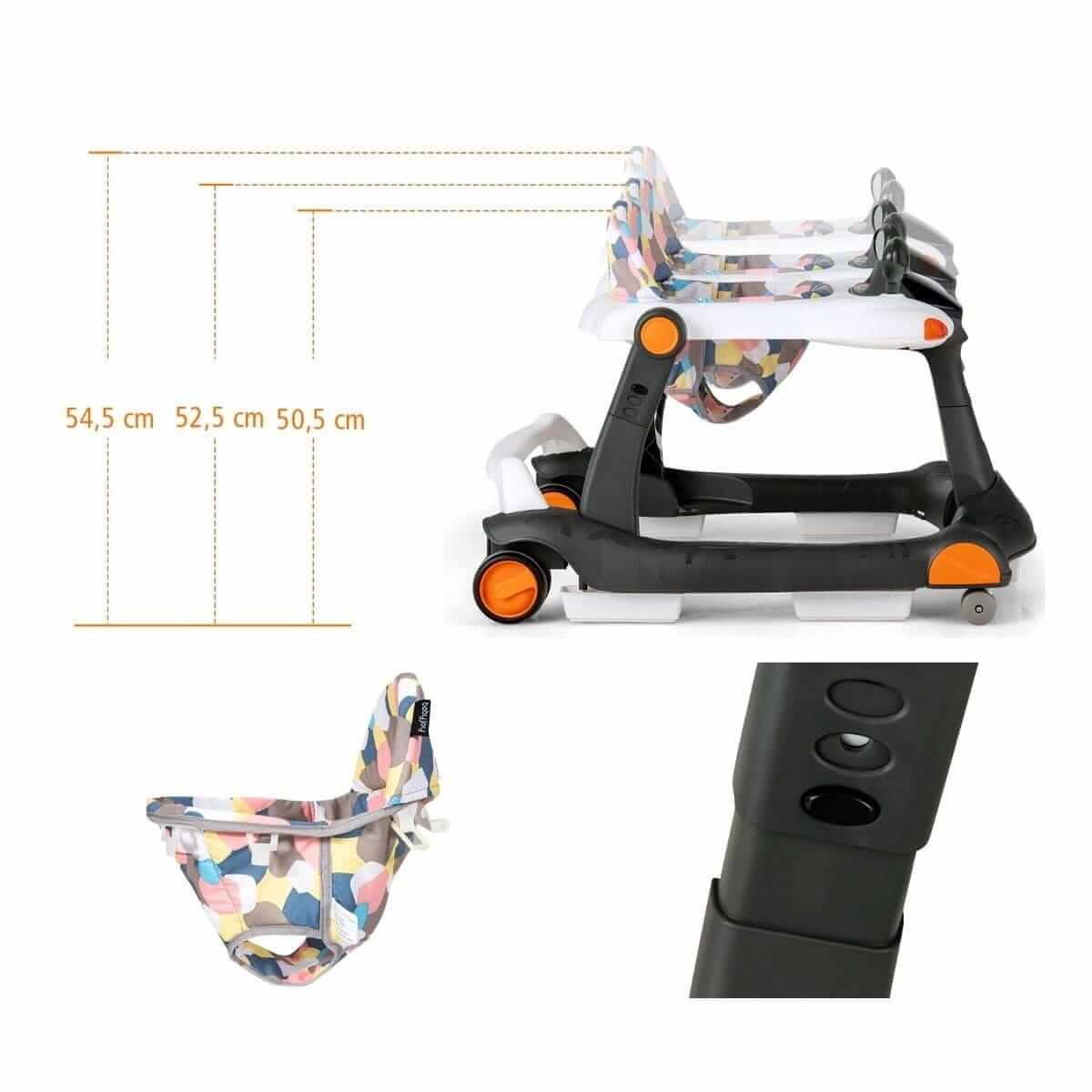 Sulankstoma Reguliuojamo Aukščio Vaikštynė "2-In-1" 50,5/52,5/54,5 Cm Žaislai Kūdikiams