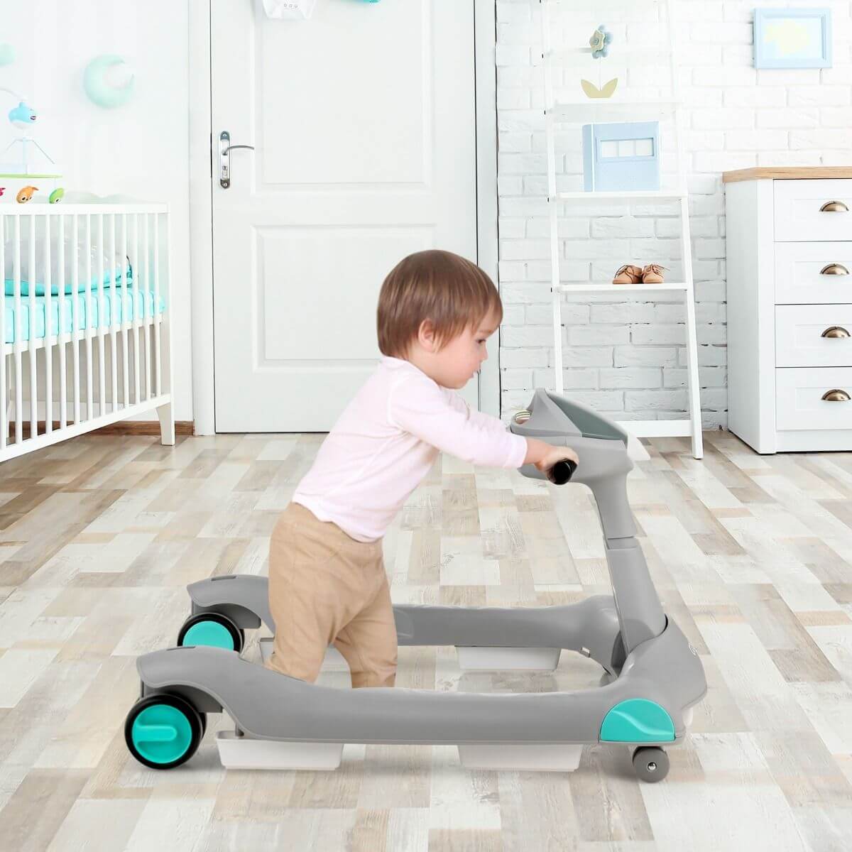 Sulankstoma Reguliuojamo Aukščio Vaikštynė "2-In-1" Pilka 50,5/52,5/54,5 cm Žaislai Kūdikiams